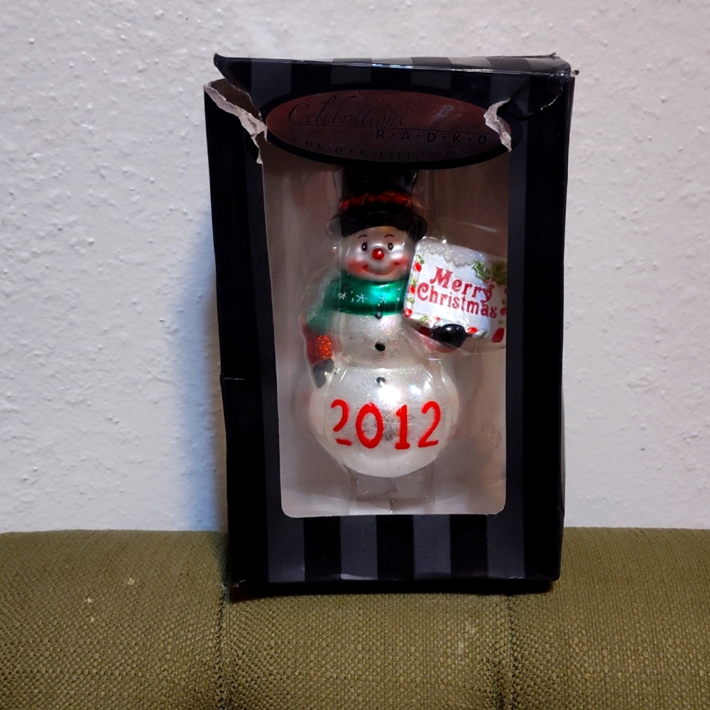 2012 Radko Snowman Christmas Ornament